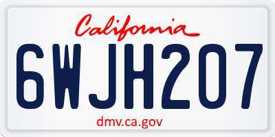 CA license plate 6WJH207