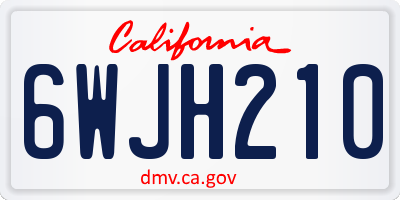 CA license plate 6WJH210