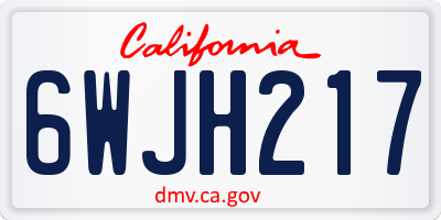 CA license plate 6WJH217