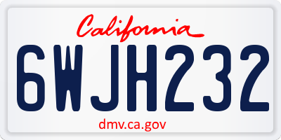 CA license plate 6WJH232