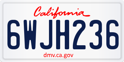 CA license plate 6WJH236