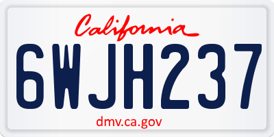 CA license plate 6WJH237