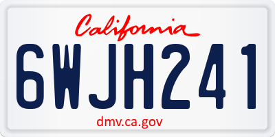 CA license plate 6WJH241