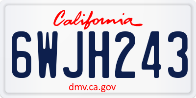 CA license plate 6WJH243