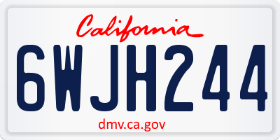 CA license plate 6WJH244