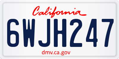 CA license plate 6WJH247