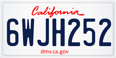 CA license plate 6WJH252
