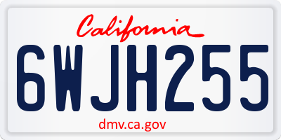 CA license plate 6WJH255
