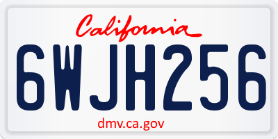CA license plate 6WJH256