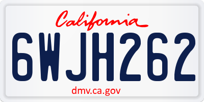 CA license plate 6WJH262