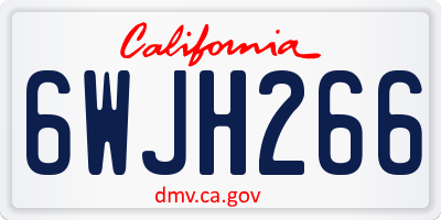 CA license plate 6WJH266