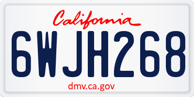 CA license plate 6WJH268