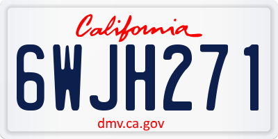 CA license plate 6WJH271
