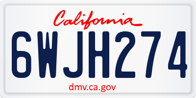 CA license plate 6WJH274