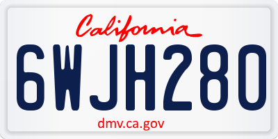CA license plate 6WJH280