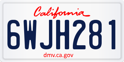 CA license plate 6WJH281