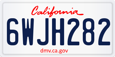 CA license plate 6WJH282