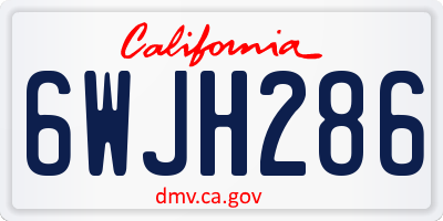 CA license plate 6WJH286
