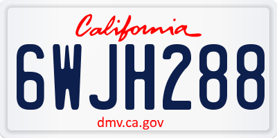 CA license plate 6WJH288