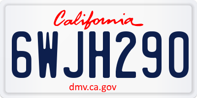 CA license plate 6WJH290