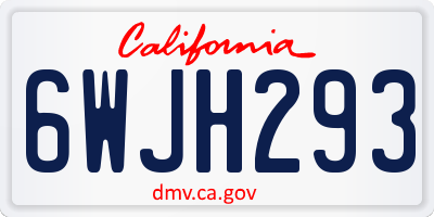 CA license plate 6WJH293