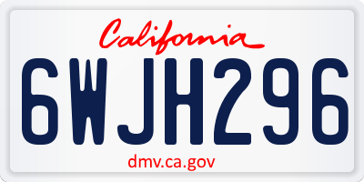 CA license plate 6WJH296