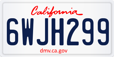CA license plate 6WJH299