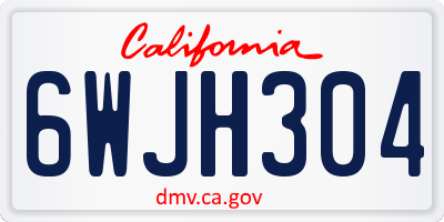 CA license plate 6WJH304