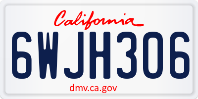 CA license plate 6WJH306