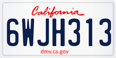 CA license plate 6WJH313