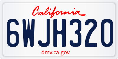 CA license plate 6WJH320