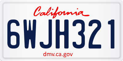 CA license plate 6WJH321
