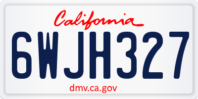 CA license plate 6WJH327