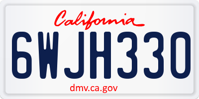 CA license plate 6WJH330