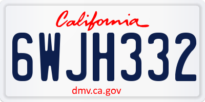 CA license plate 6WJH332