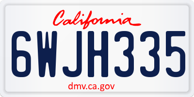 CA license plate 6WJH335