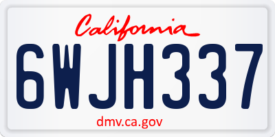 CA license plate 6WJH337
