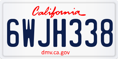 CA license plate 6WJH338