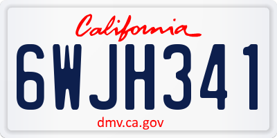 CA license plate 6WJH341