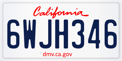 CA license plate 6WJH346