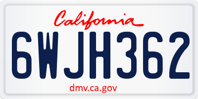 CA license plate 6WJH362