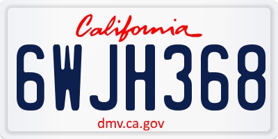 CA license plate 6WJH368