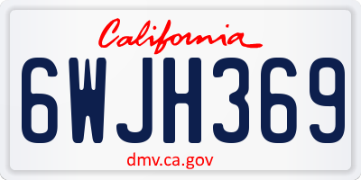 CA license plate 6WJH369