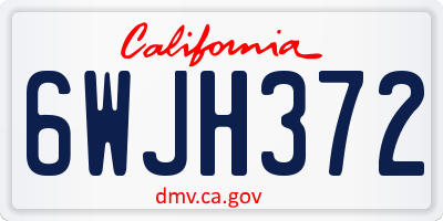 CA license plate 6WJH372