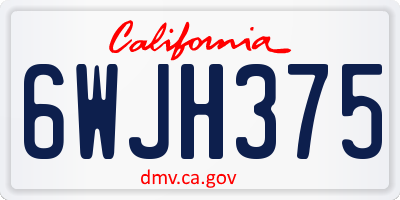 CA license plate 6WJH375
