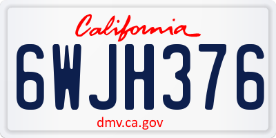 CA license plate 6WJH376