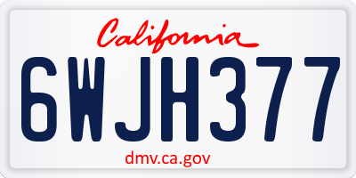 CA license plate 6WJH377