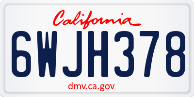 CA license plate 6WJH378