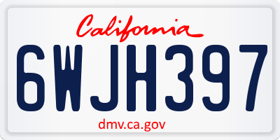 CA license plate 6WJH397