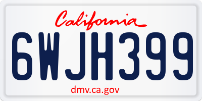 CA license plate 6WJH399